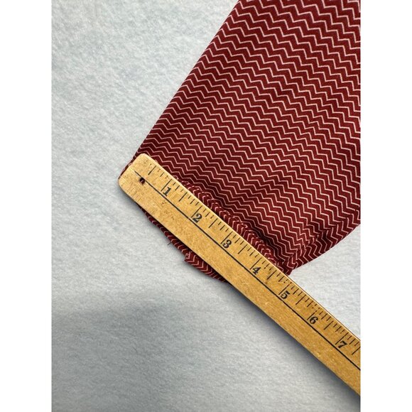 Downeast Womens Red Patterned 3/4 Sleeve Blouse With Gathered Front Detail - Picture 8 of 8